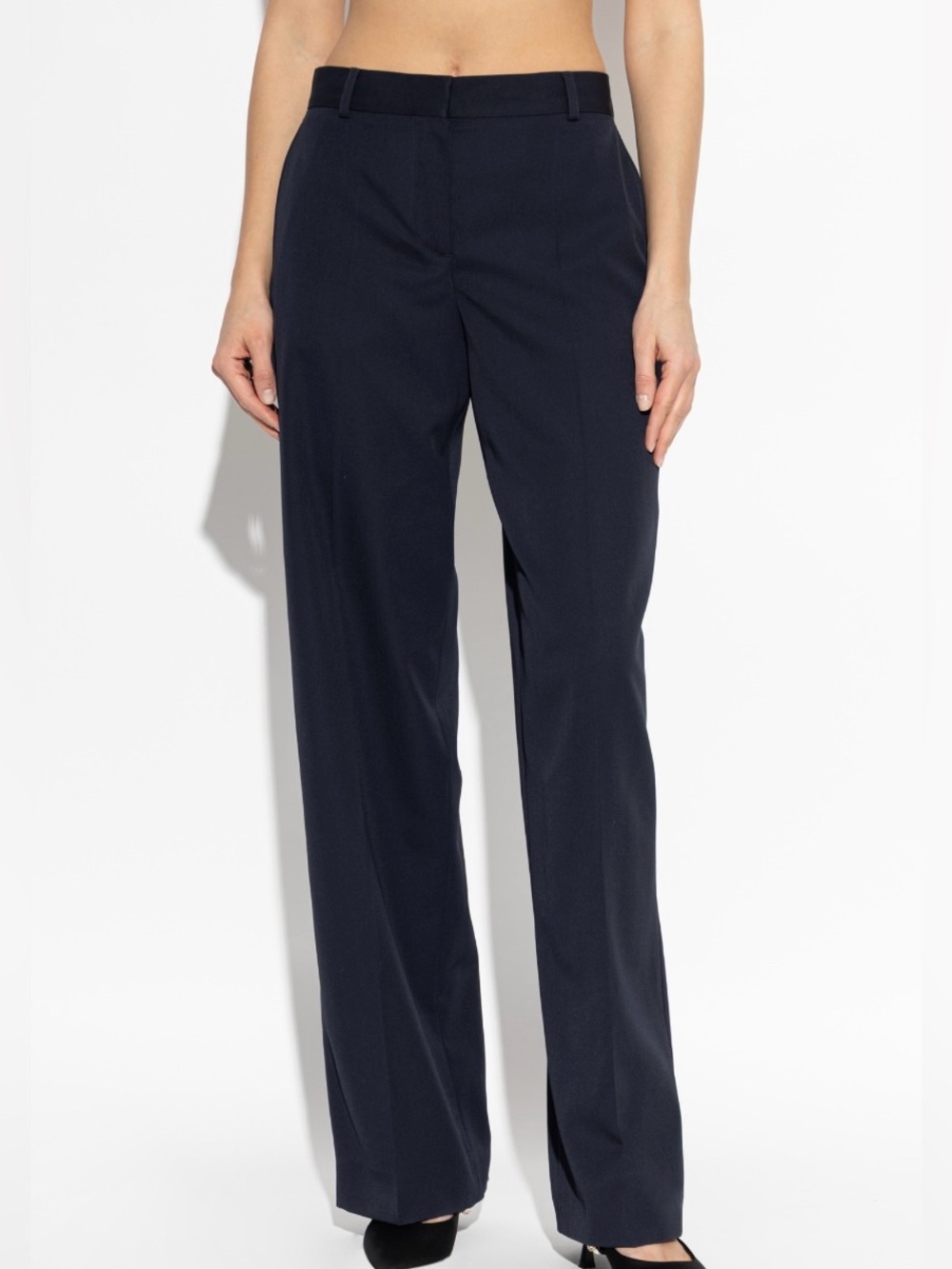 Stella McCartney Deep Navy Dark Designer High Rise Business Casual Trousers